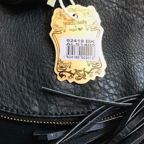 Vegan cross body bag with tassels - Picture 6 of 6